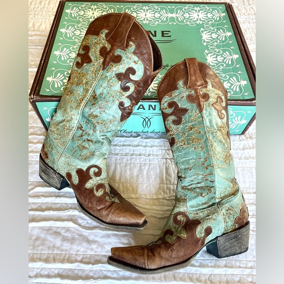 Lane “Dawson” boots in beautiful teal color size 6.5 - Picture 2 of 6